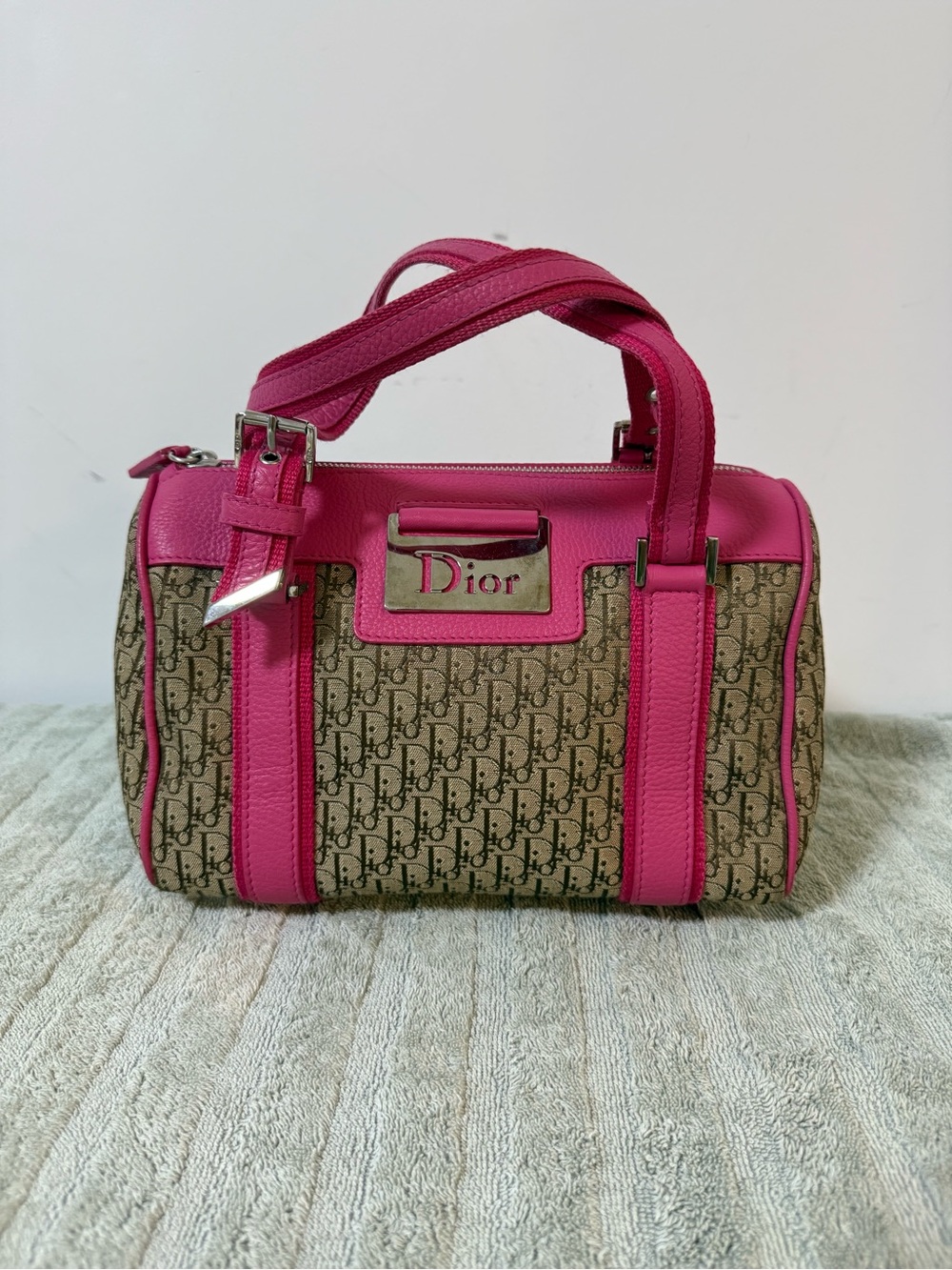 Christian Dior Monogram Street Chic Boston Pink Beige